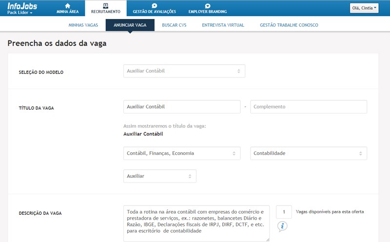 Como anunciar as vagas da minha empresa no Infojobs?